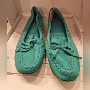 NW HUSH PUPPIES womens sz 9.5 Slip-On Leather shoes green loafers unworn